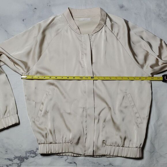Sage The Label Cream Satin Bomber Jacket - Picture 5 of 7